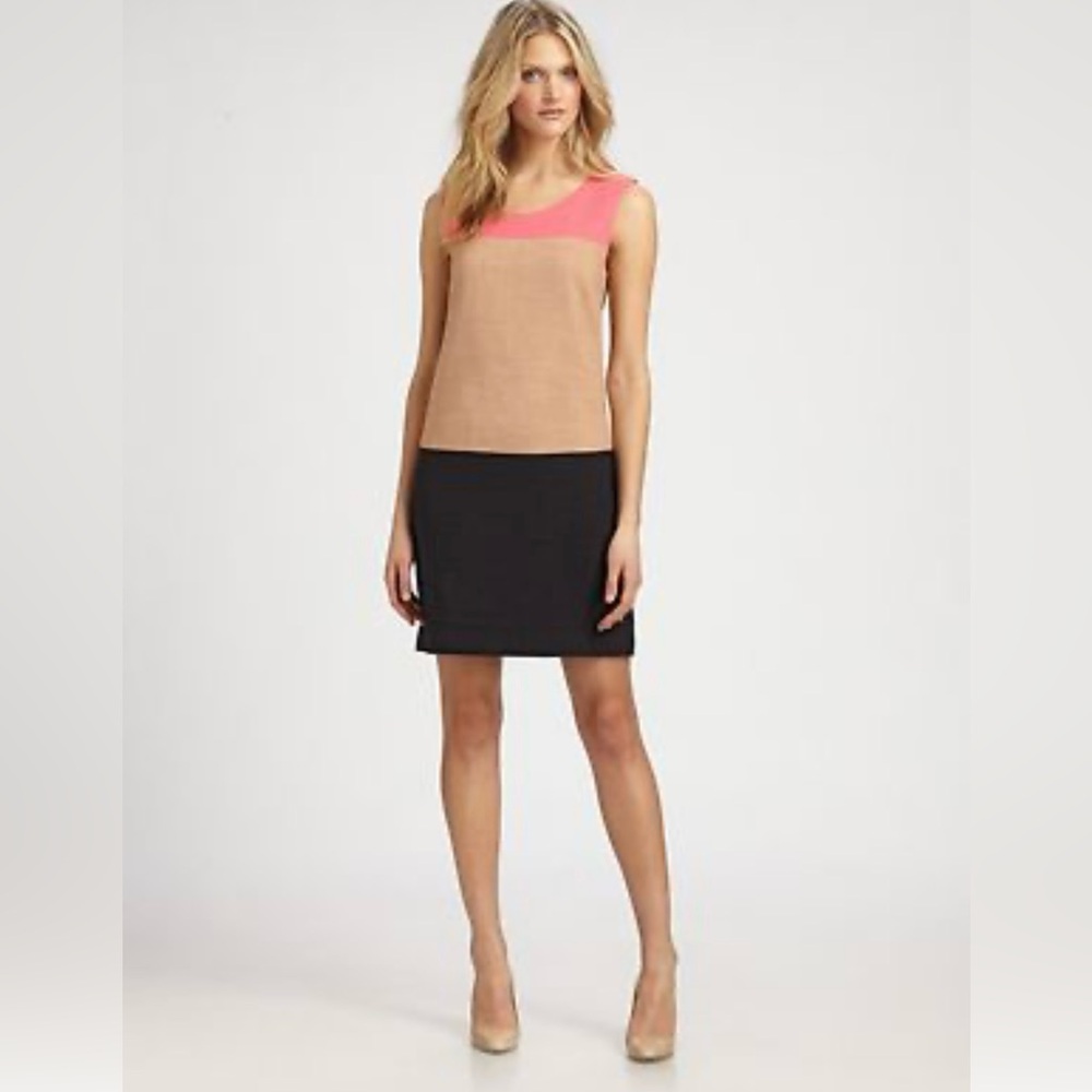 DKNY Donna Karan New York Linen Sleeveless Zippered Pink, Tan, Black Size 2